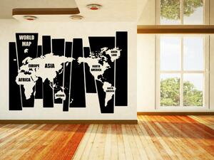 Mapa světa na dlaždicích EN- Samolepka na zeď - 145x100cm