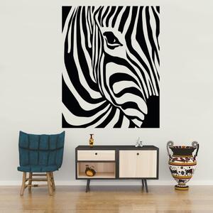 Zebra dekorace - vinylová samolepka na zeď - 80x64cm