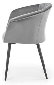 Halmar Jídelní sametová židle K421 - šedá