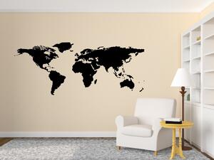 Mapa světa 2 - Samolepka na zeď - 150x62cm