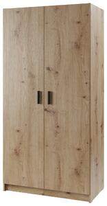ŠATNÍ SKŘÍŇ S OTOČNÝMI DVEŘMI, dub artisan, 94,4/190/52 cm Cantus - Šatní skříně