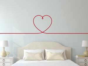 Srdce z provázku - Samolepka na zeď - 74x74cm srdce 7,5m linek