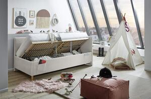 Dětská postel Loop 90 x 200 cm s úložným prostorem béžová