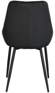 Černá sametová jídelní židle ROWICO SIERRA