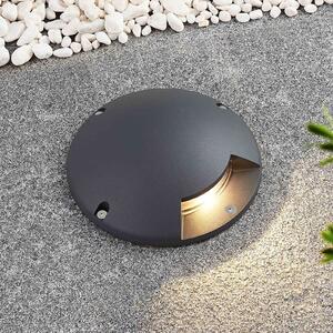 Lindby LED podlahové bodové svítidlo Cormac, 1 světlo, Ø 21 cm, IP67, Černá, Hliník, Moderní