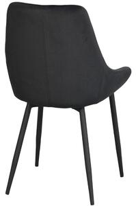 Černá sametová jídelní židle ROWICO SIERRA