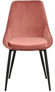 Růžová sametová jídelní židle ROWICO SIERRA