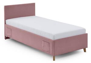 Dětská postel Loop 90 x 200 cm s úložným prostorem růžová