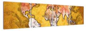 Obraz mapy světa (160x40cm)