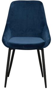 Tmavě modrá sametová jídelní židle ROWICO SIERRA