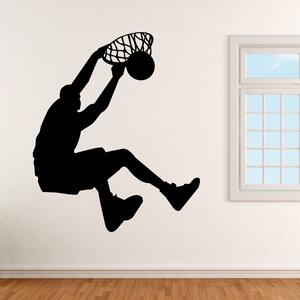 Smečující basketbalista - vinylová samolepka na zeď - 80x67cm