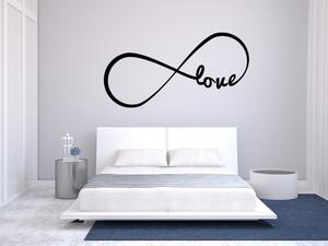 Infinity Love - Nekonečná láska - Samolepka na zeď - 125x47cm