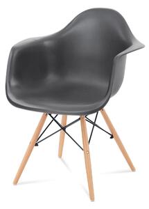 Jídelní židle, tmavě šedý plast, CT-719 GREY1