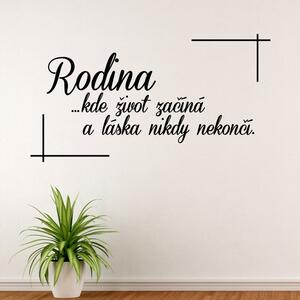 Rodina a láska v rámečku - vinylová samolepka na zeď - 80x43cm