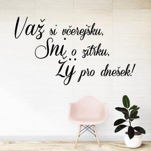 Važ si včerejšku - vinylová samolepka na zeď - 140x79cm