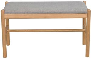 Dubová lavice ROWICO MILFORD 80 cm s látkovým sedákem