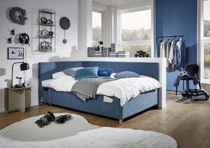 Dětská postel Loop 90 x 200 cm s bočnicí a úložným prostorem modrá