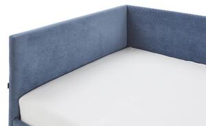 Dětská postel Loop 90 x 200 cm s bočnicí a úložným prostorem modrá