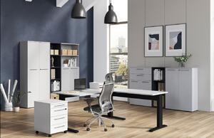 Světle šedá kancelářská skříňka Germania Agenda 4233 120 x 80 cm