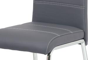 Jídelní židle šedá ekokůže HC-484 GREY