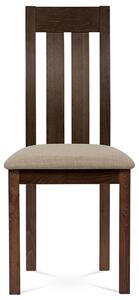 Jídelní židle dřevěná dekor ořech a potah béžová látka BC-2602 WAL