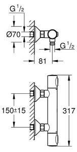 Grohe Precision Flow Termostatická sprchová baterie, chrom 34840000
