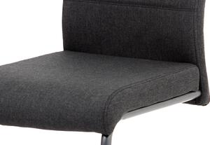 Jídelní židle v šedé látce s podnoží v barvě matný antracit DCL-417 GREY2