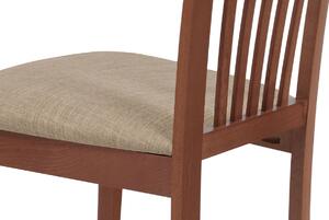 Jídelní židle BC-3950 TR3 masiv buk, barva třešeň, látka krémová, VÝPRODEJ poslední 1 ks