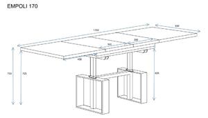 Konferenční stolek rozkládací a zvedací EMPOLI 65x110/170