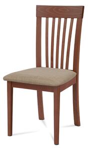 Jídelní židle dřevěná dekor třešeň a potah krémová látka BC-3950 TR3