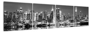 Pohled na noční město - obraz (160x40cm)
