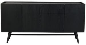 Černá jasanová komoda ROWICO SPRINGDALE 160 x 43 cm