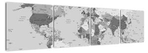 Mapa světa - obraz (160x40cm)