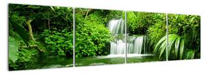 Vodopád v přírodě, obraz (160x40cm)