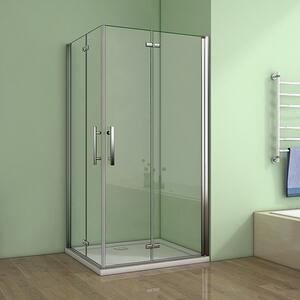 Obdélníkový sprchový kout MELODY R907, 90x70 cm se zalamovacími dveřmi včetně sprchové vaničky z litého mramoru