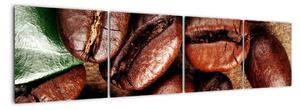 Kávová zrna, obrazy (160x40cm)