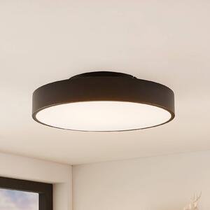 Lindby LED stropní svítidlo Milada, černé, dálkové ovládání, stmívatelný, Černá, Obývací pokoj / jídelna, kov, Moderní