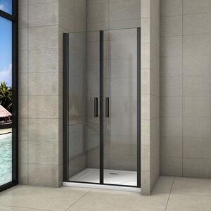 Sprchové dveře dvoukřídlé BLACK SAFIR D2 80, 76-80 x 200 cm