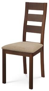 Jídelní židle BC-2603 WAL masiv buk, barva ořech, látka béžová, VÝPRODEJ