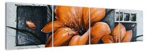 Obraz oranžové květiny (160x40cm)