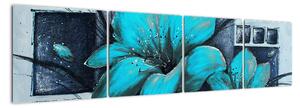 Obraz modré květiny (160x40cm)
