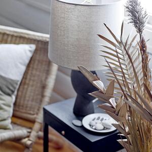 Hnědá terakotová stolní lampa se lněným stínidlem Bloomingville Sergio