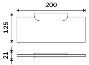 Černá police do koupelny z plexiglass, 20 cm NIMCO NIKAU černá NKC X320-C-90