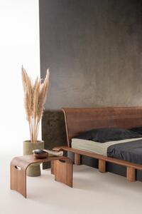 Designová postel z masivu Konstanz 180 tmavá, černý dekor