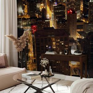 Fototapeta Městská architektura v noci - panorama vysokých věžáků v Chicagu v USA