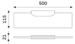 Černá police do koupelny z plexiglass, 50 cm NIMCO NIKAU černá NKC X350-C-90