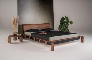 Designová postel z masivu Konstanz 180 tmavá, černý dekor