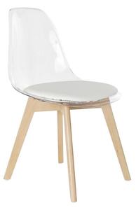 DKD Home Decor Transparentní jídelní židle s přírodním designem (rozměry 54 x 47 x 81 cm)