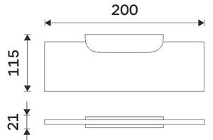 Polička do koupelny na mobil a drobnosti skleněná, sklo bílé extra čiré matné, úchyt chrom, 20 cm NIMCO NIKAU NK 30091B-20-26