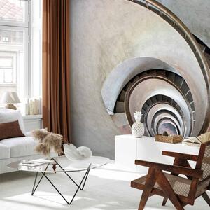 Fototapeta White spiral stairs